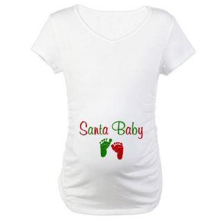  Santa Baby Feet Maternity T Shirt