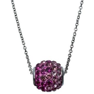 Cubic Zirconia Pendant Necklace with Crystals   Pink