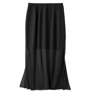 Mossimo Womens Plus Size Illusion Maxi Skirt   Black 4