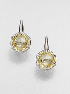 Judith Ripka Crystal & Sterling Silver Eclipse Earrings   Canary
