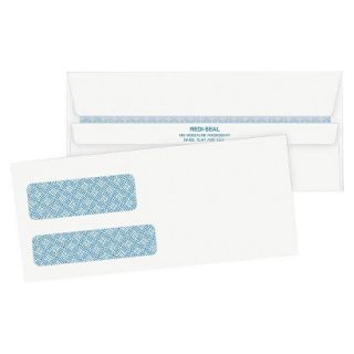 Quality Park Double Window Tinted Redi Seal Check Envelope   White (500 Per Box)
