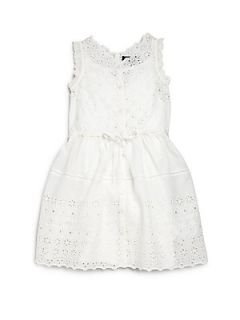 Ralph Lauren Toddlers & Little Girls Eyelet Dress   White