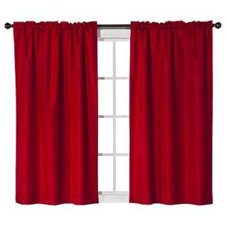 Room Essentials Solid 2pk Window Panel   Red (42x63)