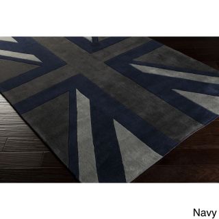 Hand tufted Union Jack Novelty Contemporary Area Rug (8 X 11)