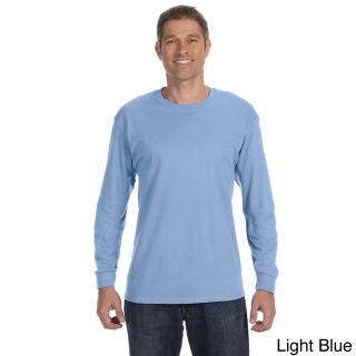 Jerzees Jerzees Mens 50/50 Heavyweight Blend Long Sleeve T shirt Blue Size XXL