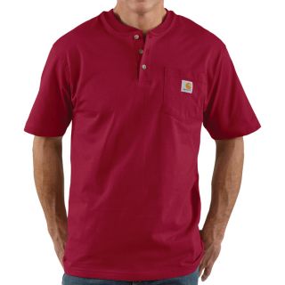 Carhartt Short Sleeve Workwear Henley   Independence Red, Large Tall, Model K84