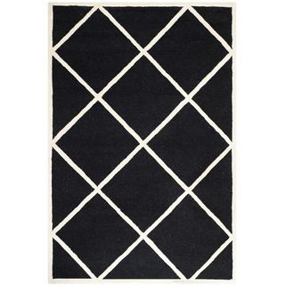 Safavieh Handmade Moroccan Cambridge Black Wool Rug (4 X 6)