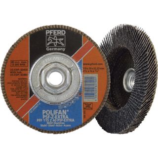 PFERD Zirconia Flap Disc   10 Pack, 4 1/2 Inch x 3/4 Inch x 5/8 Inch 11, 40