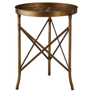 Accent Table Threshold Stamped Metal Accent Table   Gold