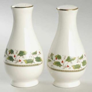 Holly Holiday Home For The Holidays Salt & Pepper Set, Fine China Dinnerware   H