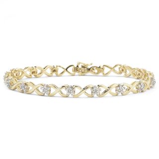 Diamond Bracelet 14K Gold over Silver, Womens