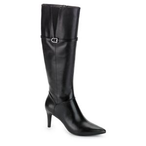 Rockport Womens Lendra Tall Boot Black Smooth Boots, Size 8.5 M   V74697