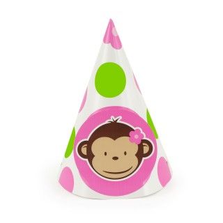 Pink Mod Monkey Cone Hats