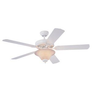 Monte Carlo MON 5HS52WHD L White Homeowners Deluxe 52 5 Blade Mahogany Ceilin