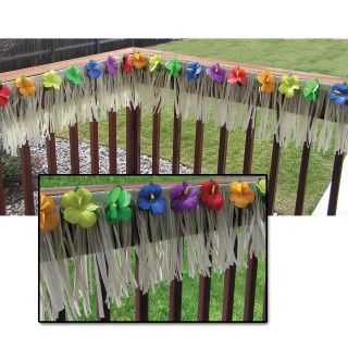 24 Deck Fringe   Natural Nylon with Hibiscus Flowers