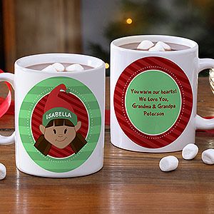 Personalized Christmas Hot Cocoa Mugs for Kids