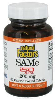 Natural Factors   SAMe iSO Active 200 mg.   60 Tablets