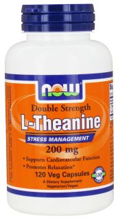 NOW Foods   L Theanine Double Strength 200 mg.   120 Vegetarian Capsules
