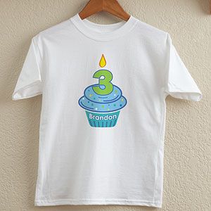 Personalized Kids T Shirts   Birthday Cupcake