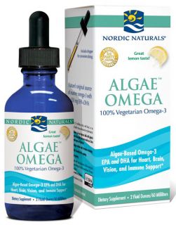 Nordic Naturals   Algae Omega Oil 100% Vegetarian Omega 3 Lemon   2 oz.