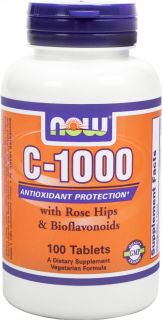 NOW Foods   Vitamin C 1000 with Rose Hips   100 Tablets