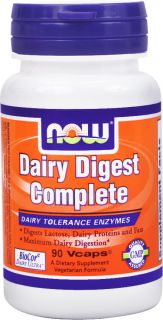 NOW Foods   Dairy Digest Complete   90 Vegetarian Capsules