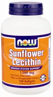 NOW Foods   Sunflower Lecithin 1200 mg.   100 Softgels
