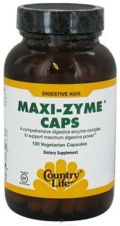 Country Life   Maxi Zyme Caps Digestive Aid   120 Vegetarian Capsules