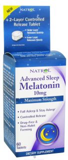 Natrol   Melatonin Advanced Sleep Maximum Strength 10 mg.   60 Tablets