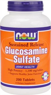 NOW Foods   Glucosamine Sulfate Sustained Release High Potency 1100 mg.   200 Tablets