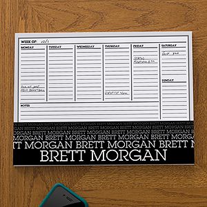 Small Personalized Desk Pad Calendars   Optic Name
