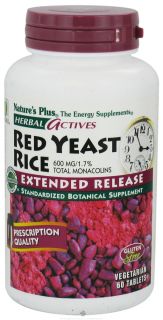 Natures Plus   Herbal Actives Red Yeast Rice Extended Release 600 mg.   60 Vegetarian Tablets