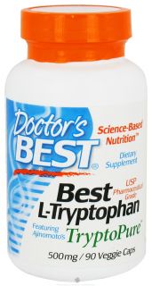 Doctors Best   Best L Tryptophan featuring TryptoPure 500 mg.   90 Vegetarian Capsules
