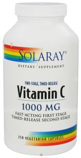 Solaray   Vitamin C Two Stage Timed Release 1000 mg.   250 Vegetarian Capsules
