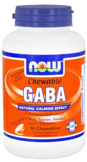 NOW Foods   GABA with Xylitol Orange Flavor   90 Chewable Tablets