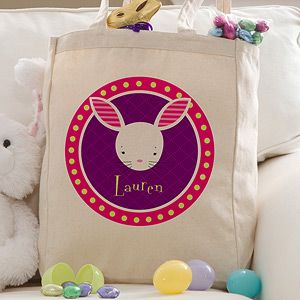 Personalized Easter Bunny Tote Bag