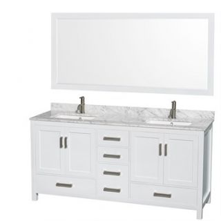 Sheffield 72 Double Bathroom Vanity by Wyndham Collection   White