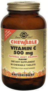 Solgar   Vitamin C Chewable Natural Juicy Orange Flavor 500 mg.   90 Chewable Tablets
