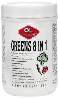 Olympian Labs   Greens Protein 8 in 1 Delicious Blueberry Flavor   775 Grams