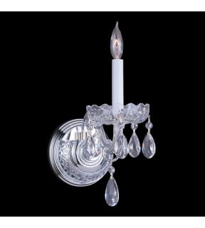 Traditional Crystal 1 Light Wall Sconces in Polished Chrome 1031 CH CL S