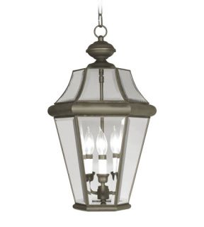 Georgetown 3 Light Outdoor Pendants/Chandeliers in Bronze 2365 07