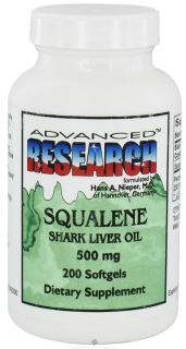Advanced Research   Squalene Shark Liver Oil 500 mg.   200 Softgels