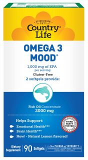 Country Life   Omega 3 Mood Fish High EPA Mood Supporting Formula   90 Softgels