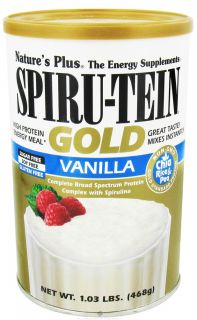 Natures Plus   Spiru Tein Gold High Protein Energy Meal Powder Vanilla   1.03 lbs.