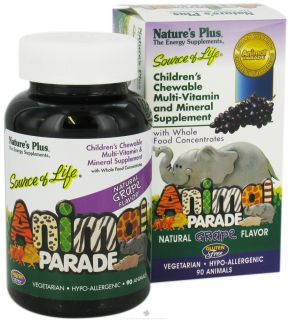 Natures Plus   Animal Parade Childrens Chewable Multi Grape   90 Chewable Tablets