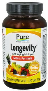 Pure Essence Labs   Longevity Anti Aging Multiple Mens Formula   120 Tablets