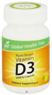 Global Health Trax (GHT)   Vitamin D3 Plant Based 5000 IU   60 Capsules