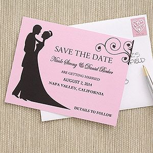 Save The Date Cards   Bride & Groom Silhouette
