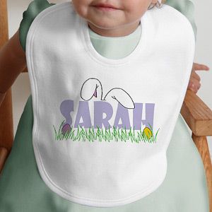 Personalized Easter Baby Bib   Bunny Ears