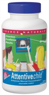 Source Naturals   Attentive Child Sweet & Tart   120 Chewable Wafers